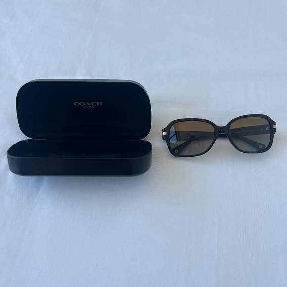 Coach | Brown Tortoise Shell Sunglasses & Coach Case - Picture 1 of 7
